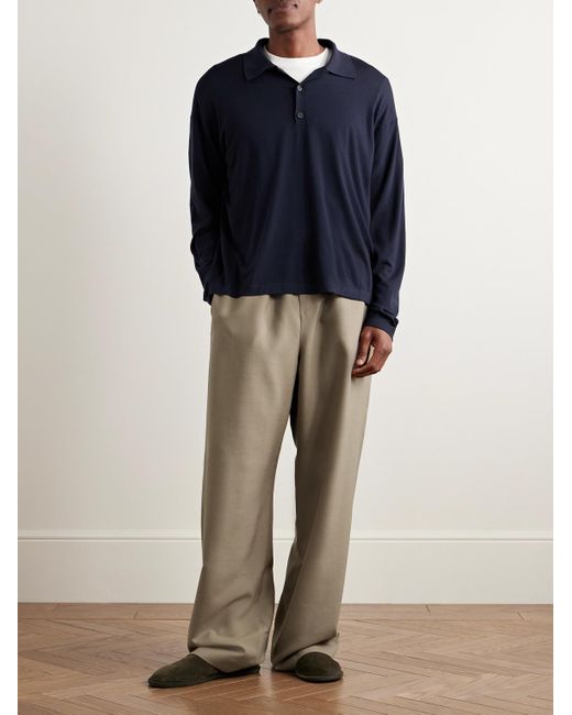 The Row Natural Donatello Straight-leg Wool And Mohair-blend Drawstring Trousers for men