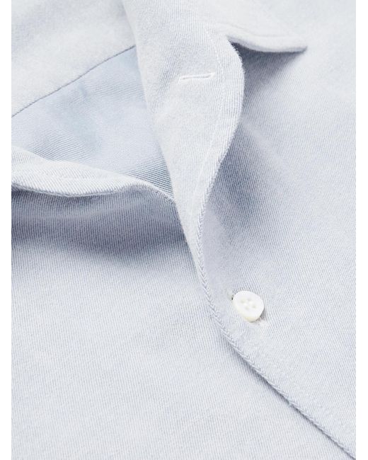 Loro Piana White André Cotton-Flannel Shirt for men