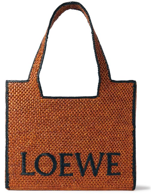 Loewe Brown Paula's Ibiza Logo-embroidered Raffia Tote Bag for men