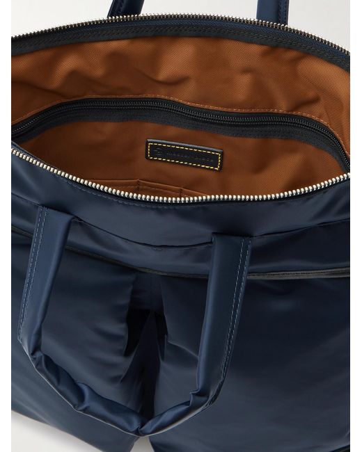 Master Piece Blue Lightning Leather-Trimmed Nylon-Twill And Cordura Tote Bag for men