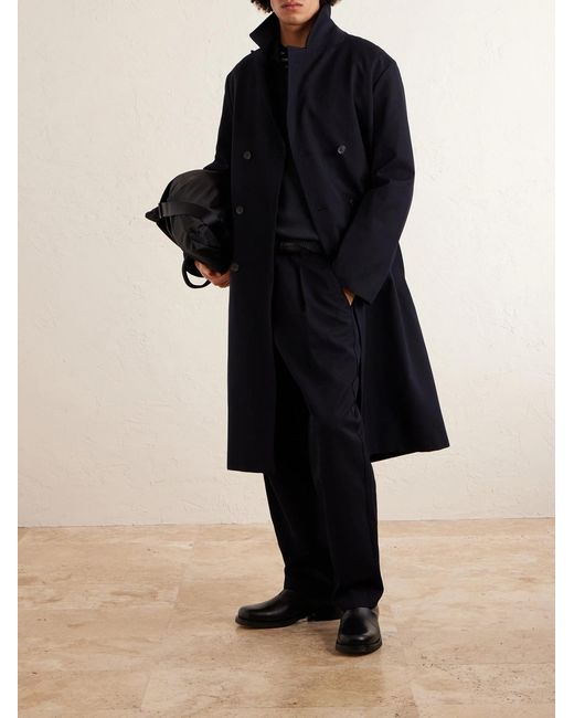 A.P.C. Black Double-breasted Twill Trench Coat for men