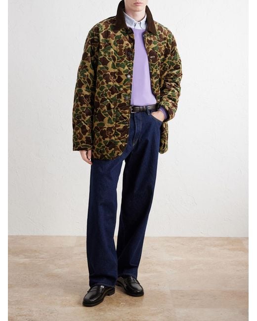 Polo Ralph Lauren Green Logo-embroidered Quilted Cotton-corduroy Jacket for men
