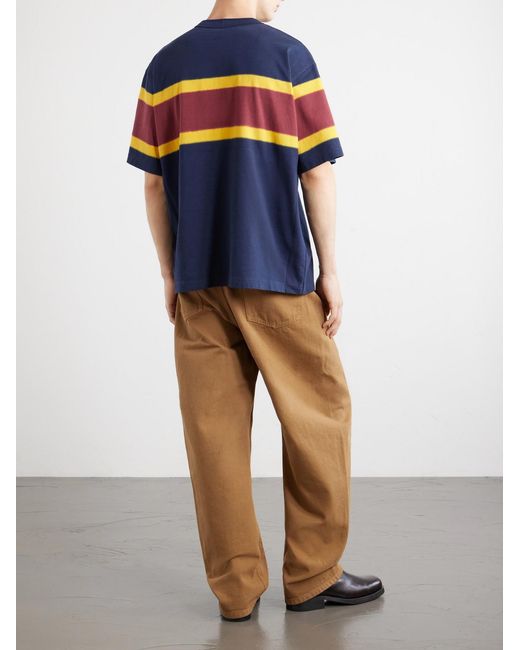 Sacai Blue Chusen-Dyed Cotton-Jersey T-Shirt for men