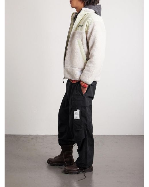 Neighborhood Black Wide-leg Cotton-blend Ripstop Drawstring Cargo Trousers for men