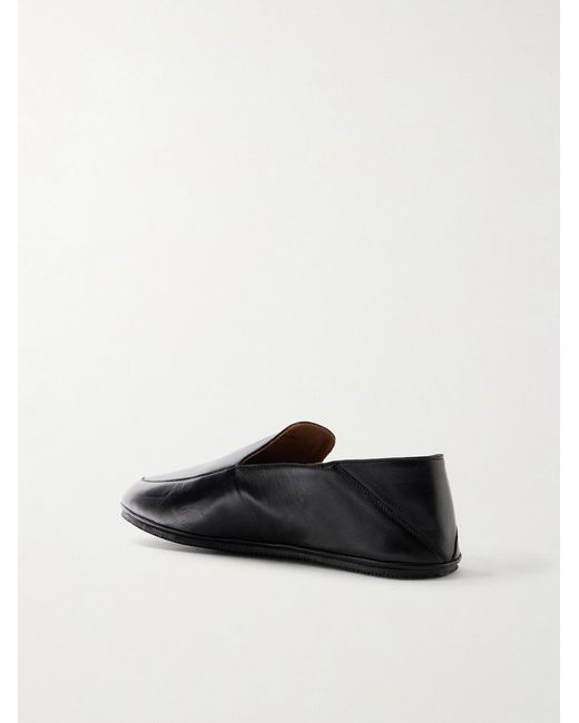 Mr P. Black Leather Espadrilles for men