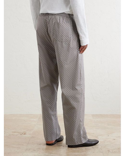 Derek Rose Gray Ledbury 96 Printed Cotton-Poplin Pyjama Trousers for men