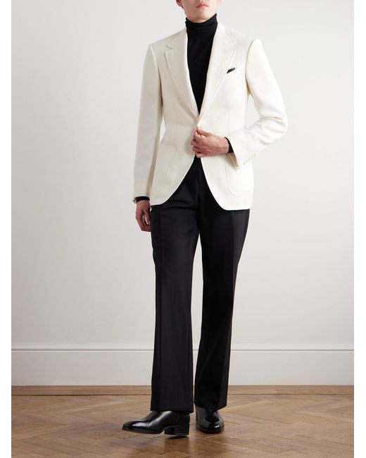 Tom Ford White Shelton Wool, Mohair, Silk And Linen-Blend Blazer for men