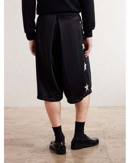 Kapital Blue Kome-Kome Straight-Leg Satin-Jersey Shorts for men