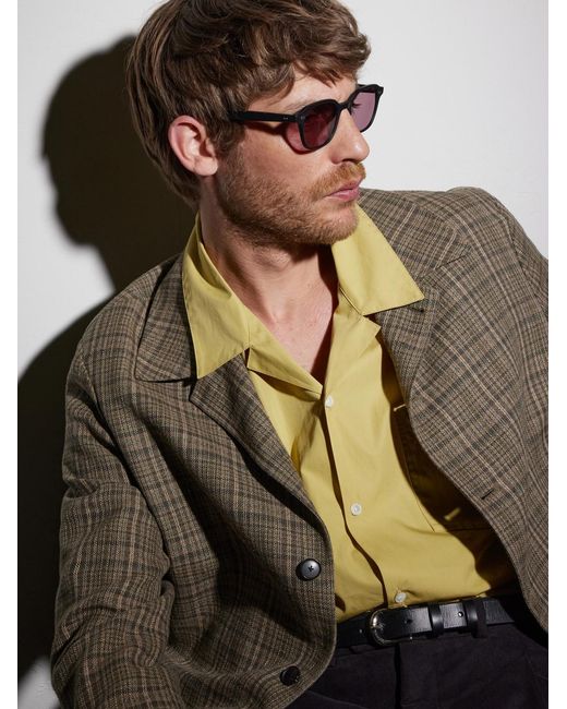 Garrett Leight Black Lachman Round-Frame Acetate Sunglasses for men