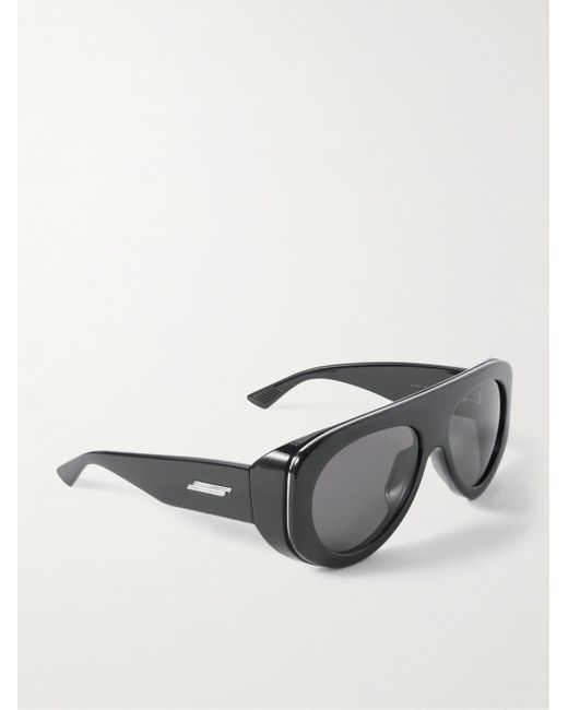 Bottega Veneta Black Aviator-Style Acetate Sunglasses for men