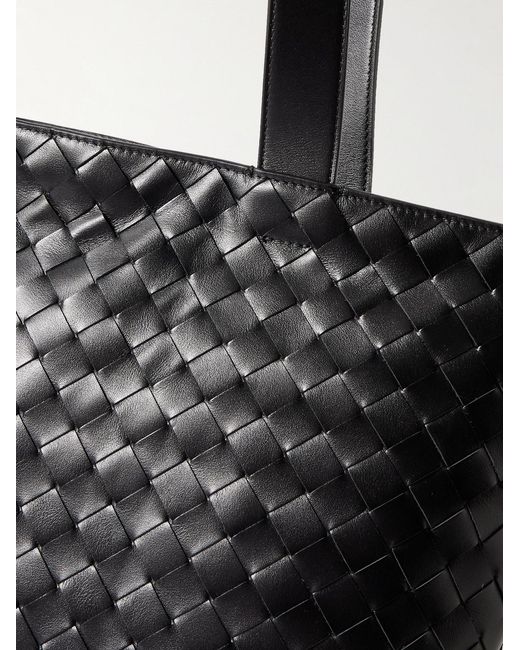 Bottega Veneta Black Avenue Small Intrecciato Leather Tote Bag for men
