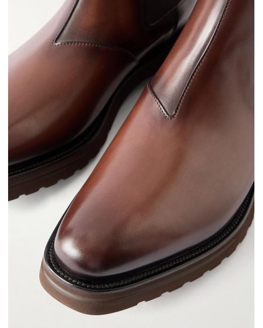 Berluti Brown Alessio Leather Chelsea Boots for men