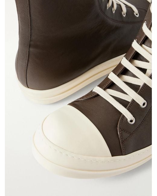 Rick Owens Natural Sneaks Leather Sneakers for men