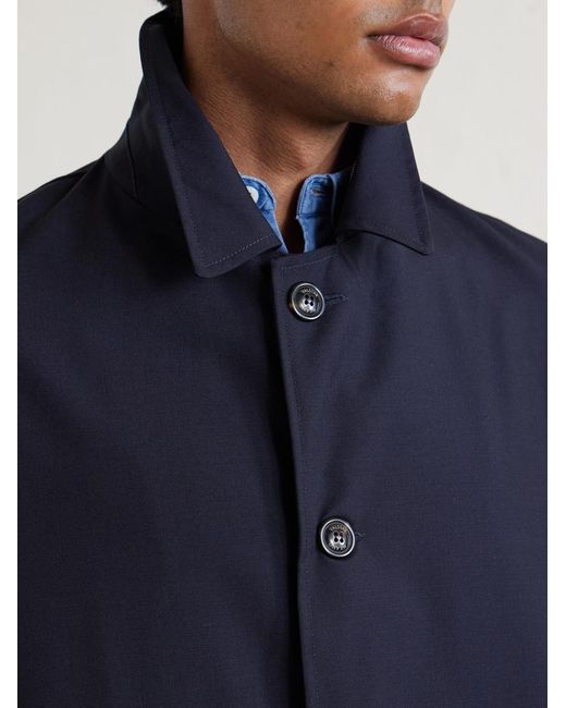 Valstar Blue Wool Trench Coat for men