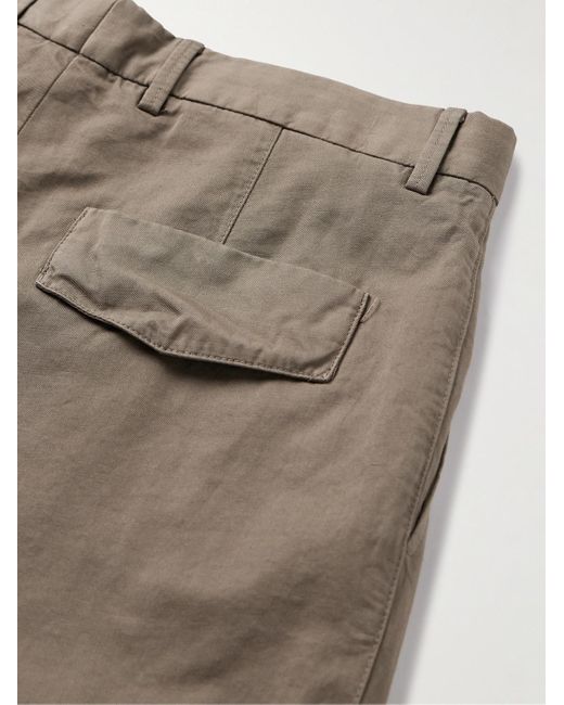 Zegna Gerade geschnittene Shorts aus einer Baumwoll-Leinenmischung mit Falten in Gray für Herren