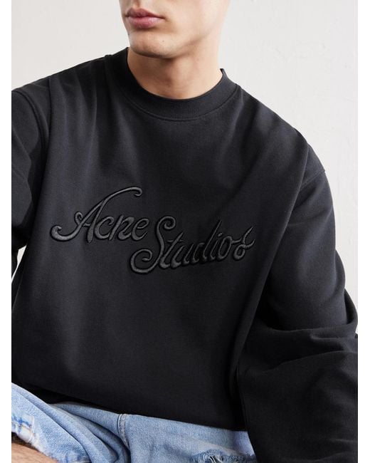 Acne Blue Logo-print Cotton-jersey T-shirt for men
