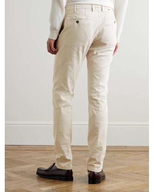 Canali Natural Slim-fit Straight-leg Garment-dyed Stretch-cotton Twill Chinos for men