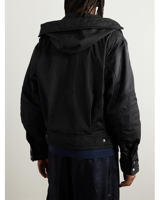 Dries Van Noten Black Tech-Twill Parka for men