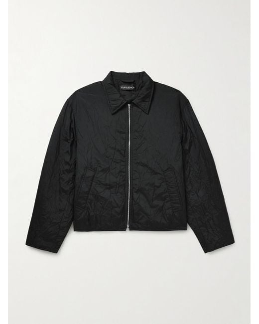 Our Legacy Black Slight Crinkled-Shell Blouson Jacket for men