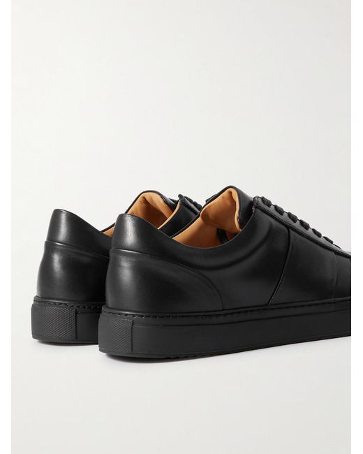 Mr P. Black Larry Leather Sneakers for men