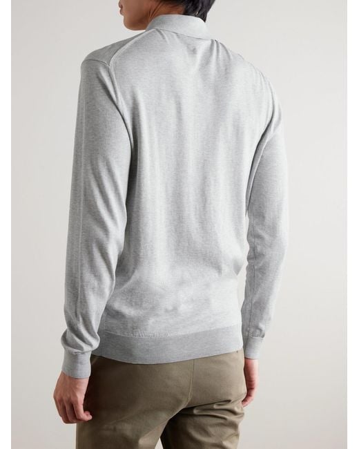 Peter Millar White Mariner Sea Island Cotton Polo Shirt for men