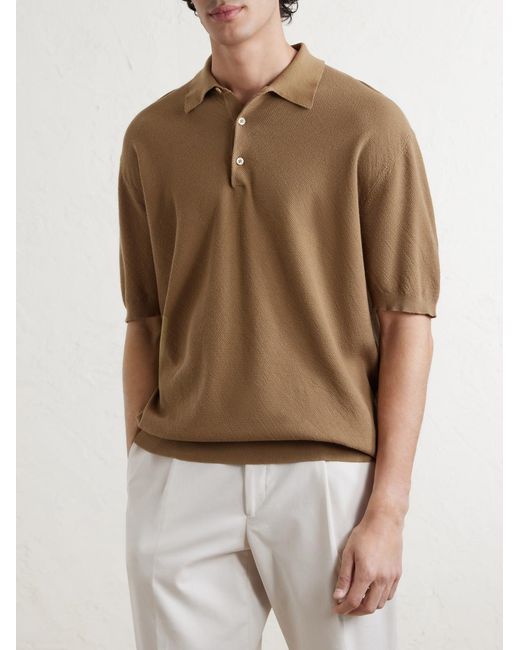 Boglioli Brown Cotton-Piqué Polo Shirt for men