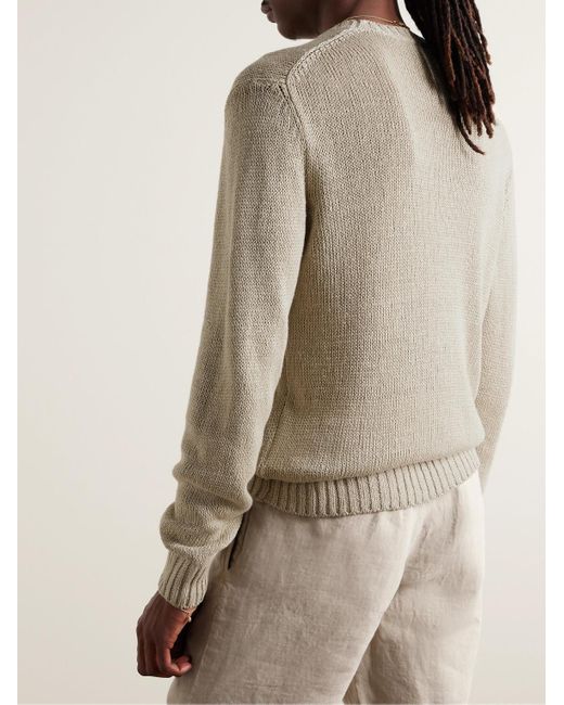 Boglioli White Linen Sweater for men
