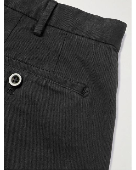 Slowear Black Tapered Stretch-Cotton Twill Trousers for men