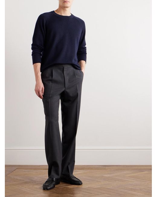 Umit Benan Blue Zefira Cashmere And Silk-Blend Sweatshirt for men