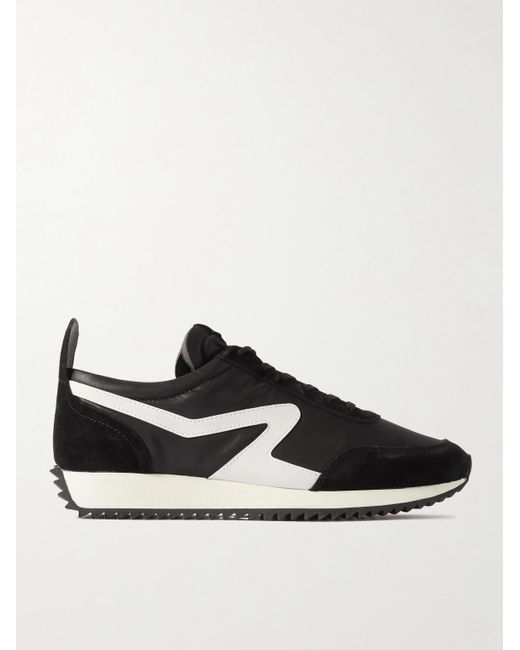 Rag & Bone Black Suede And Leather-trimmed Tech-shell Sneakers for men