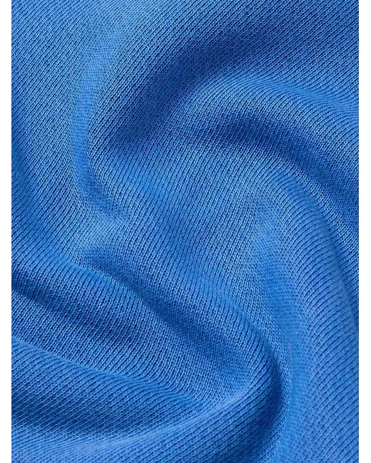 Les Tien Blue Heavyweight Structured-fleece Cotton-jersey Raglan Hoodie for men