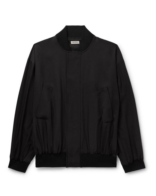 Fear Of God Black Silk And Virgin Wool-blend Jersey Bomber Jacket for men
