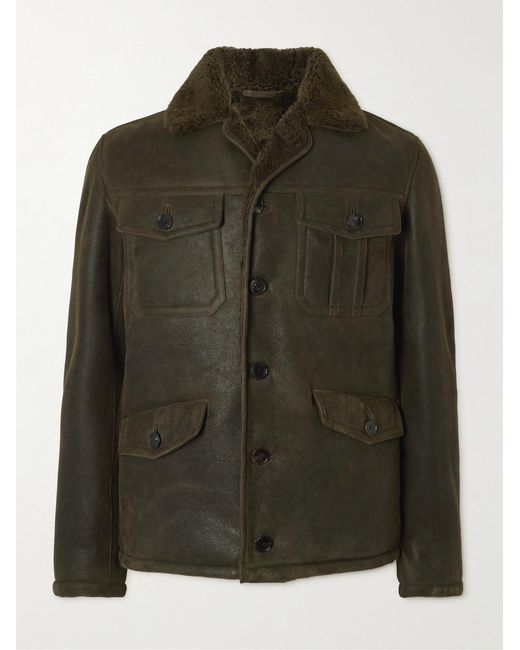 Etro Green Shearling Chore Jacket for men