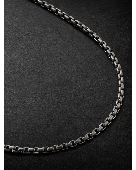 John Hardy Black Rhodium-plated Box Chain Necklace for men