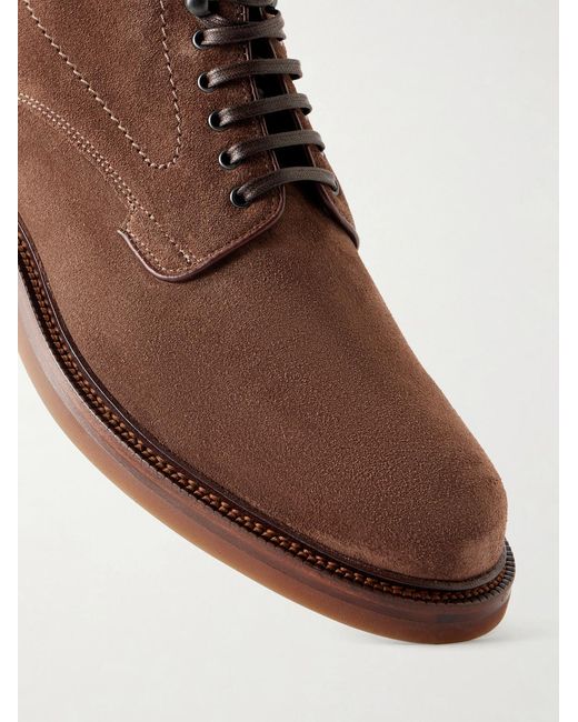 Officine Creative Brown Aston Flexi 003 Suede Lace-Up Boots for men