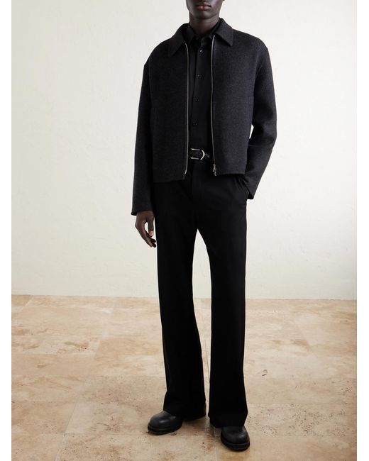 Jil Sander Blue Virgin Wool Blouson Jacket for men