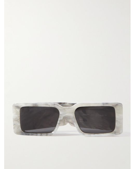 Off-White c/o Virgil Abloh Milano Sonnenbrille mit eckigem Rahmen aus marmoriertem Azetat in Gray für Herren