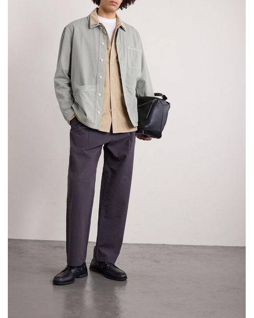 Folk Natural Direction Garment-dyed Cotton-corduroy Shirt for men