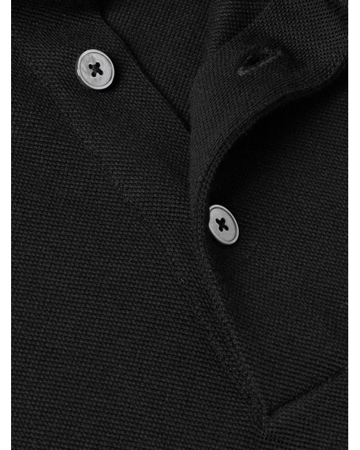 Polo Slim-Fit di Zegna in Black da Uomo