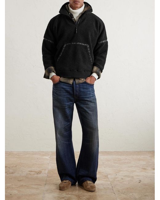 MANAAKI Black Ari Fleece Half-Zip Sweatshirt for men