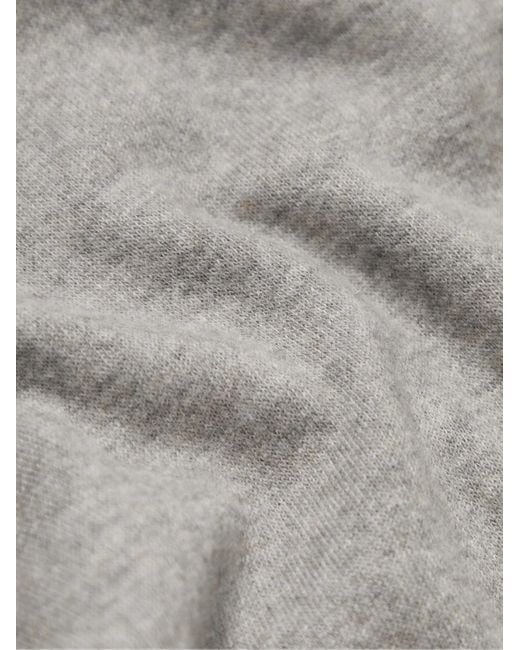 Loro Piana Gray Suede-Trimmed Cashmere-Blend Zip-Up Cardigan for men