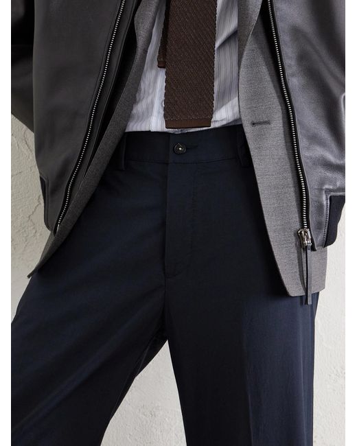 Massimo Alba Blue Mauko Straight-leg Cotton Trousers for men
