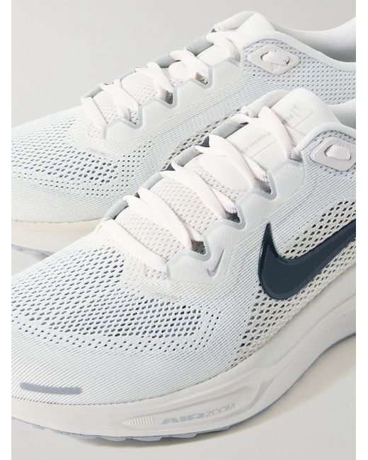 Nike White Air Zoom Pegasus 41 Rubber-Trimmed Mesh Running Sneakers for men