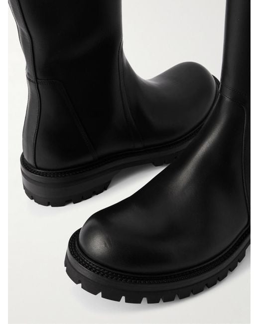 Rick Owens Black Groppone Leather Boots for men
