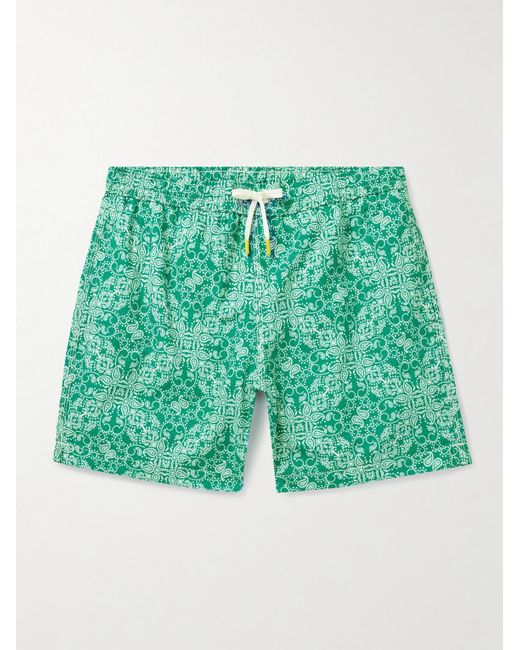 Hartford Green Straight-leg Mid-length Paisley-print Swim Shorts for men