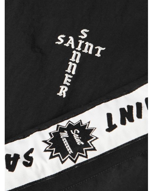 Giacca in shell con logo ricamato e applicazione di SAINT Mxxxxxx in Black da Uomo