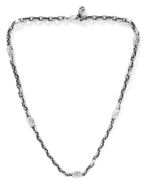 Gucci Metallic Burnished Sterling Silver Necklace for men