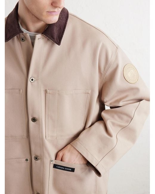 Canada Goose Natural Beaumont Corduroy-Trimmed Cotton Jacket for men