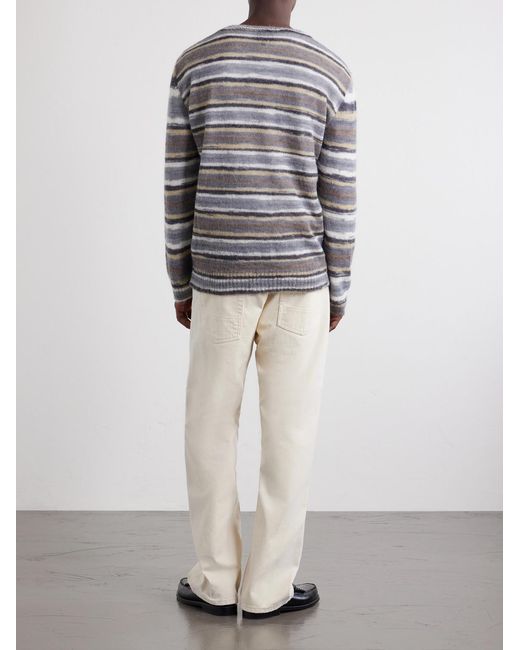 A.P.C. Gray Hector Striped Knitted Sweater for men