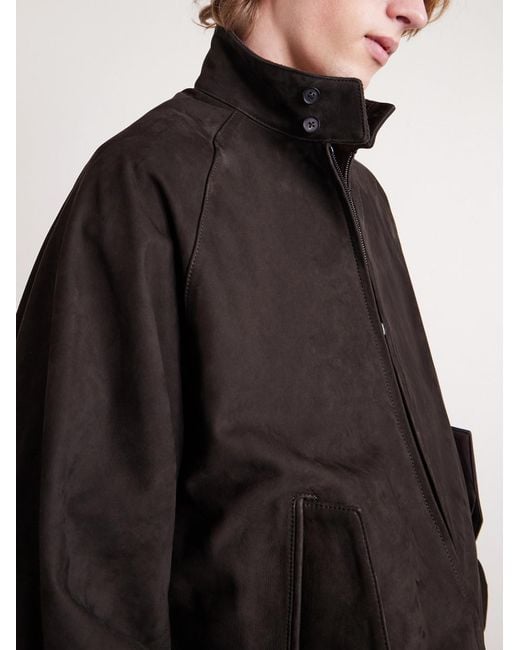Ssstein Black Nubuck Bomber Jacket for men